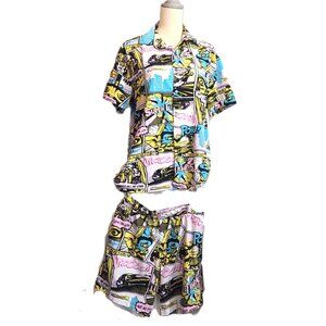 Oh Snap! Drill Clothing Co Medium Swim Shorts Shirt Comic Outfit Casual Wear